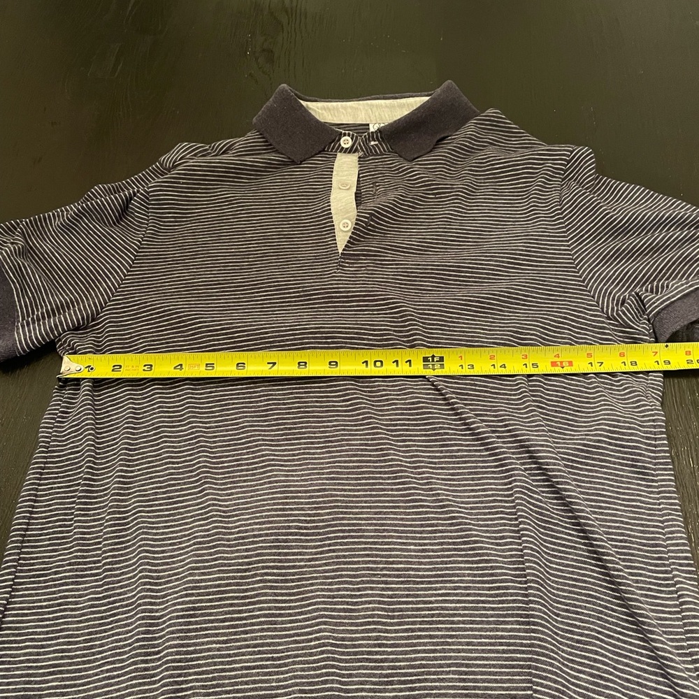 Dark blue striped polo